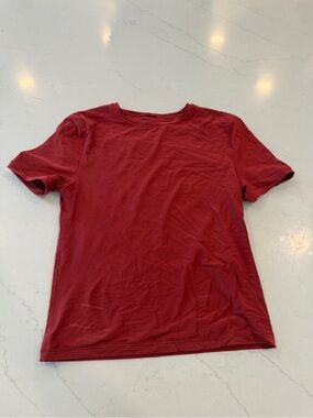 aerie SMOOTHEZ Women's Short Sleeve Crew Crop Top - Deep Red